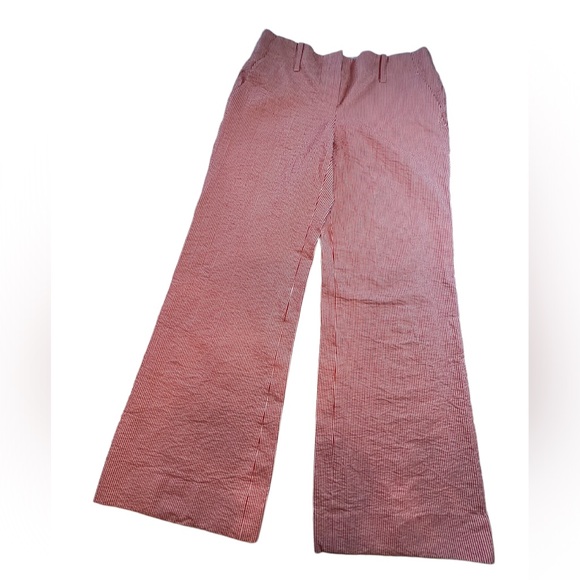 Elie Tahari Pants - Elie Tahari Larisa seersucker red and white wide leg trouser pants with pockets